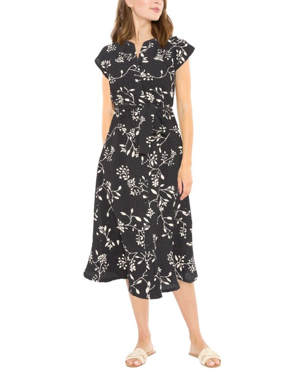 NIB B Collection by Bobeau Midi Dress Black Women's Size M
